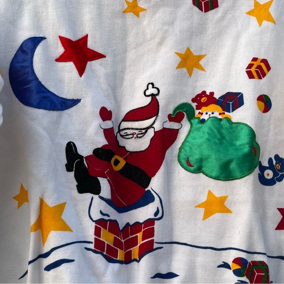 Vtg NWOT Pacer Petites Santa Christmas Shapes Sweater - Size Small Petite - Picture 2 of 4
